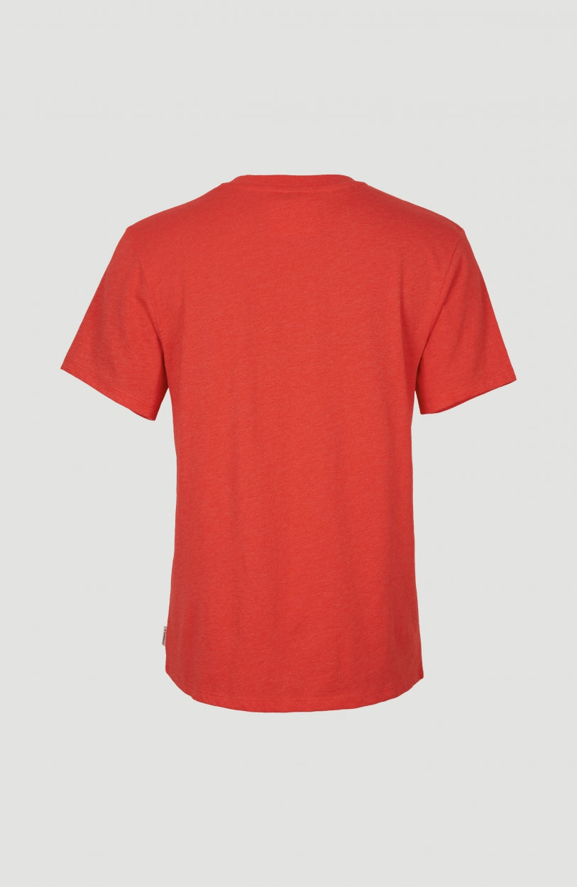 T-shirt Essentials à col V | Sunrise Red