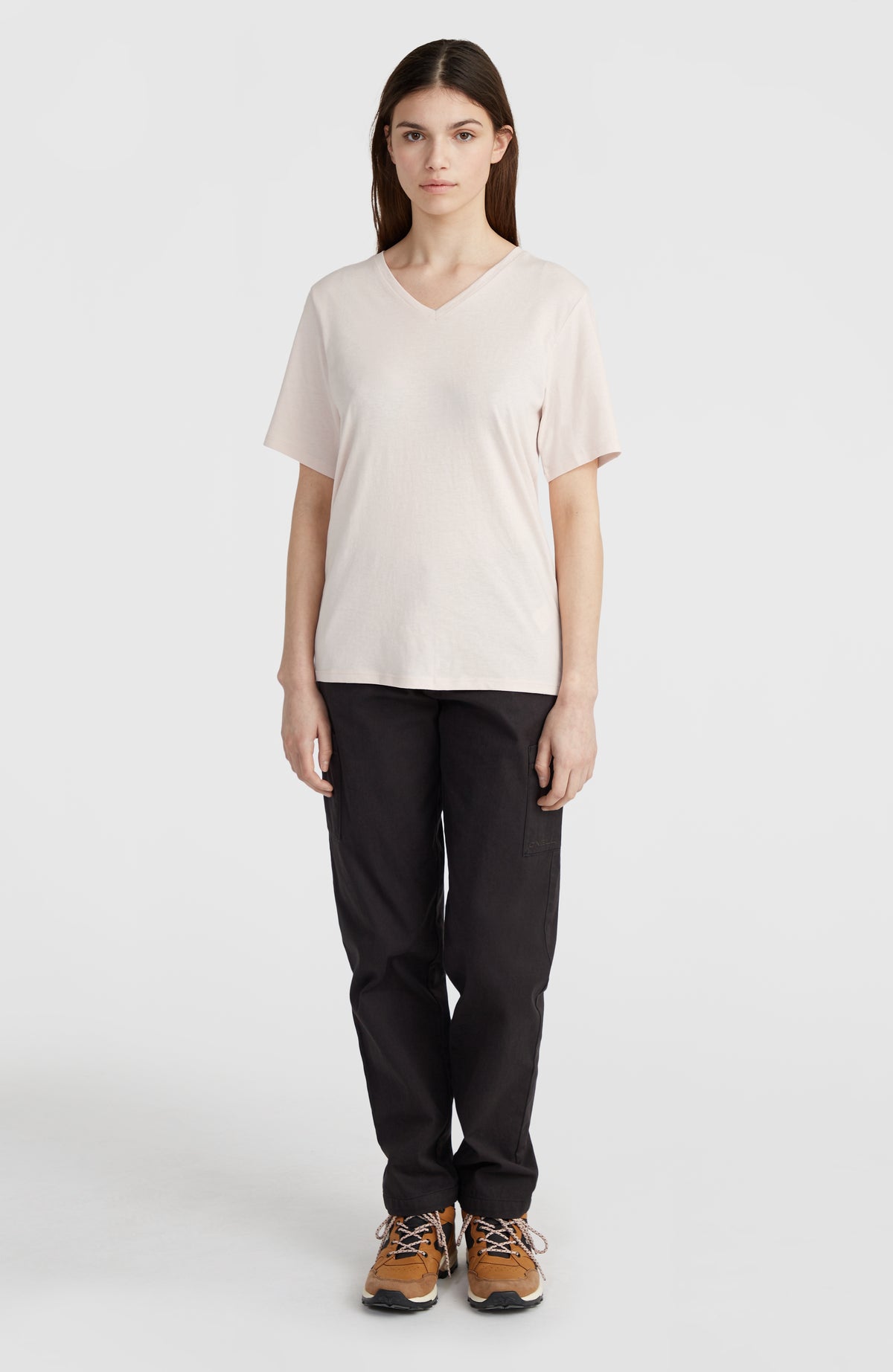T-shirt Essentials à col V | Peach Whip