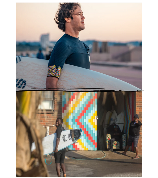 La collection SNSC présente des bandes colorées audacieuses inspirées du design de porte emblématique du siège social de la SNSC. Elle a été peinte par les enfants du programme sous la direction d'un autre supporter et artiste de Durban, Mook Lion.