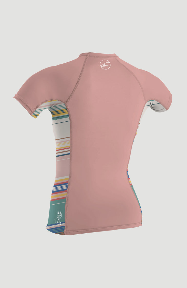 Skins Short Sleeve Crew | PEONY/BAJA STRIPE/PEONY
