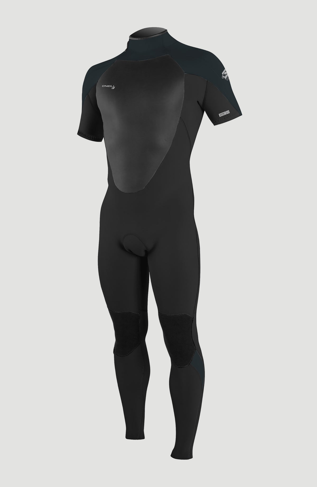 Epic 3/2mm Back Zip Shortsleeve Full Wetsuit Heren | BLACK/GUN METAL/GUN METAL