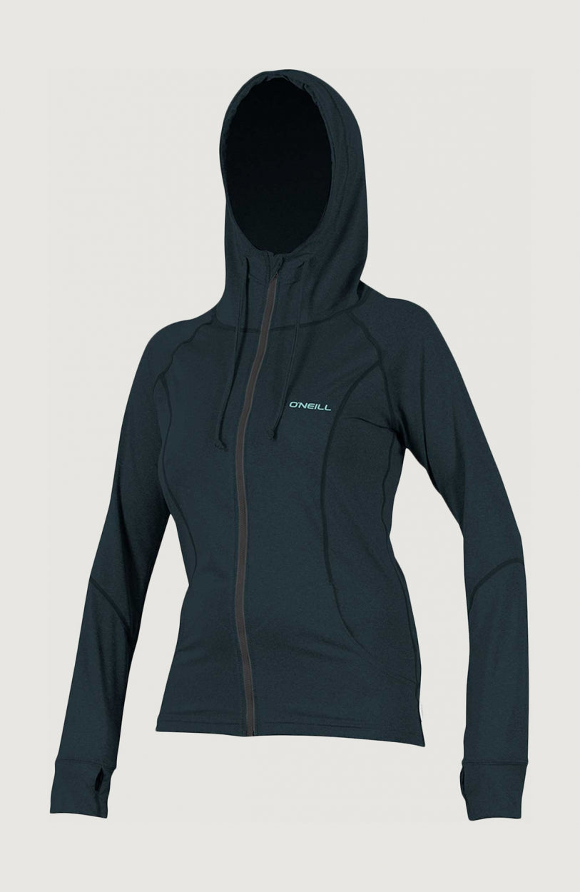 Hybrid Long Sleeve Zip UV Hoodie | Midnighter Black