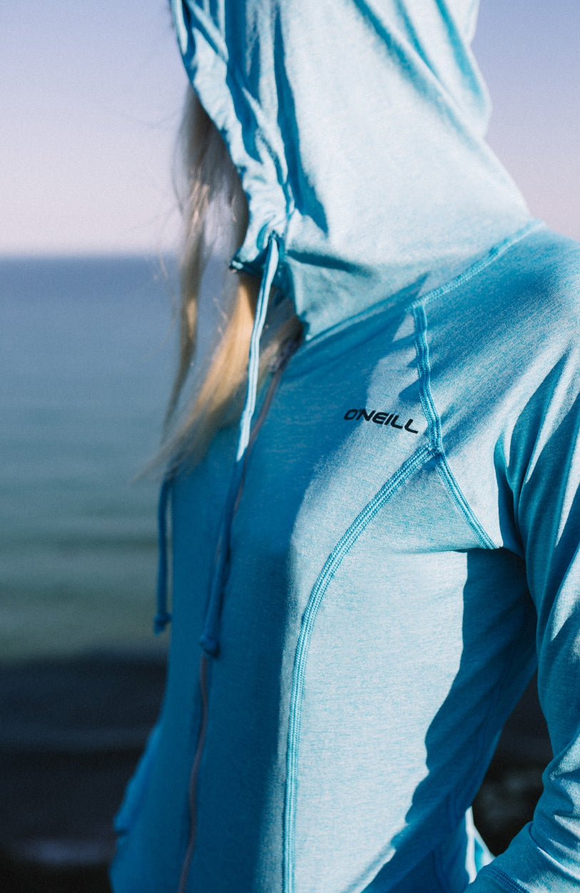 Hybrid Long Sleeve Zip UV Hoodie | Blue