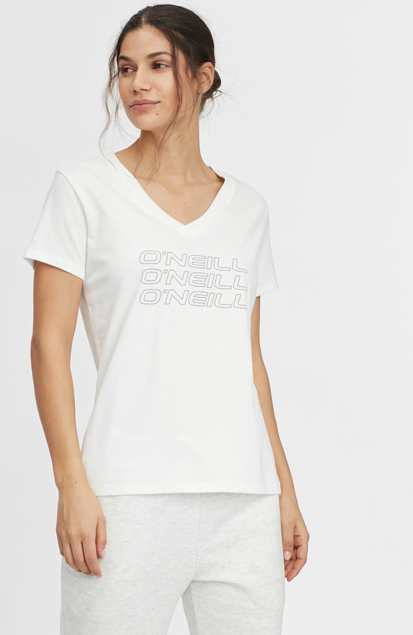 Tee-Shirt Triple Stack V-Neck | Powder White
