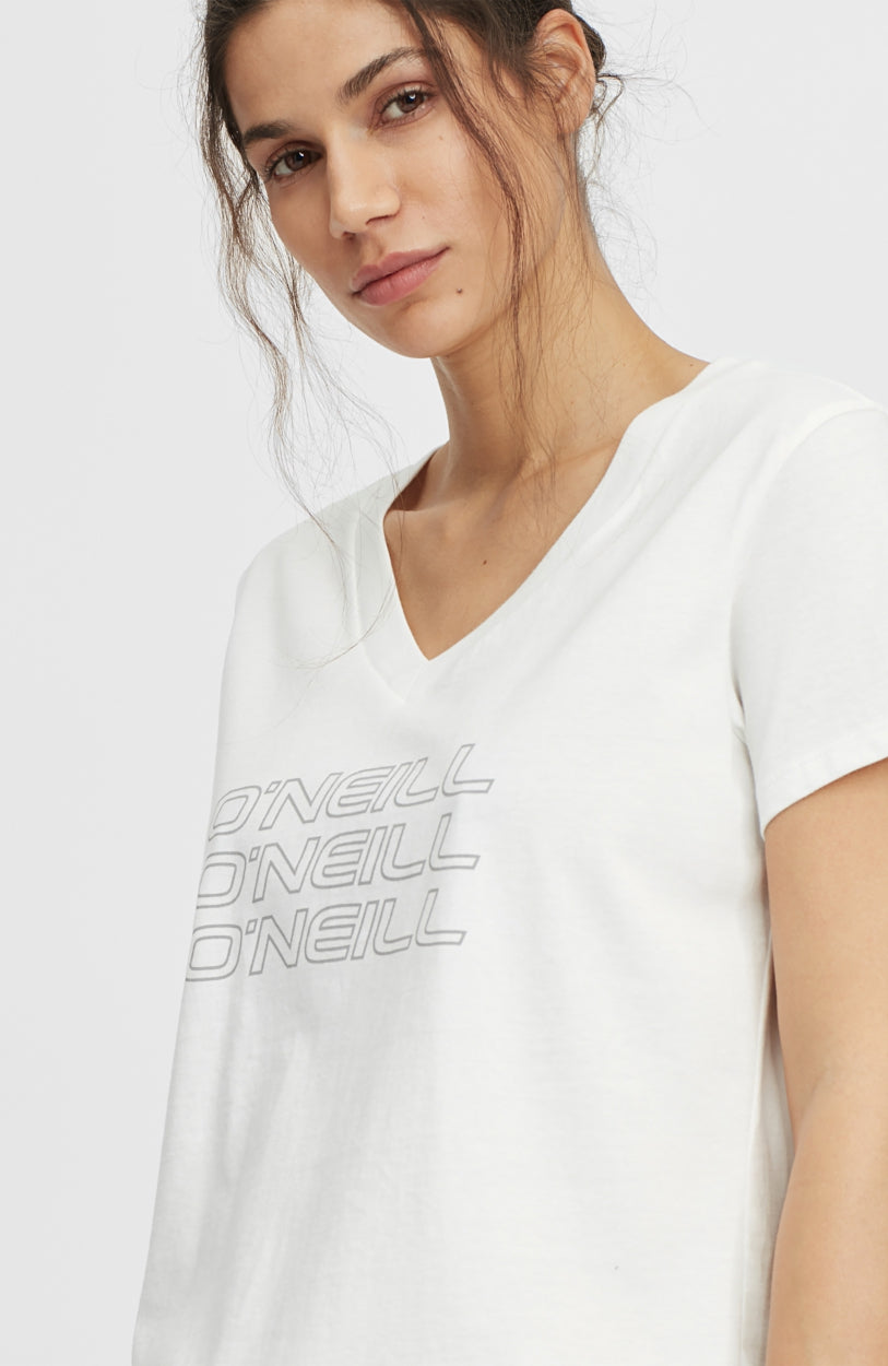 Tee-Shirt Triple Stack V-Neck | Powder White