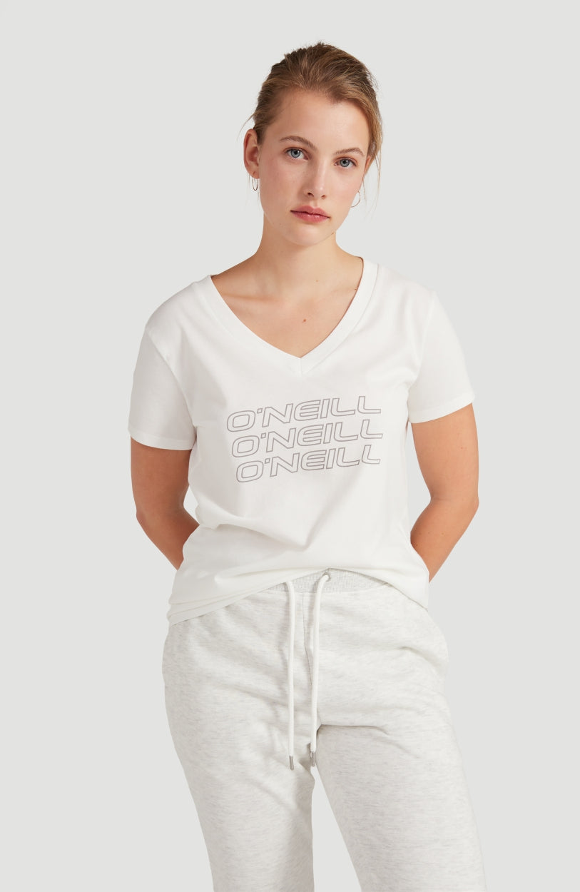 Tee-Shirt Triple Stack V-Neck | Powder White