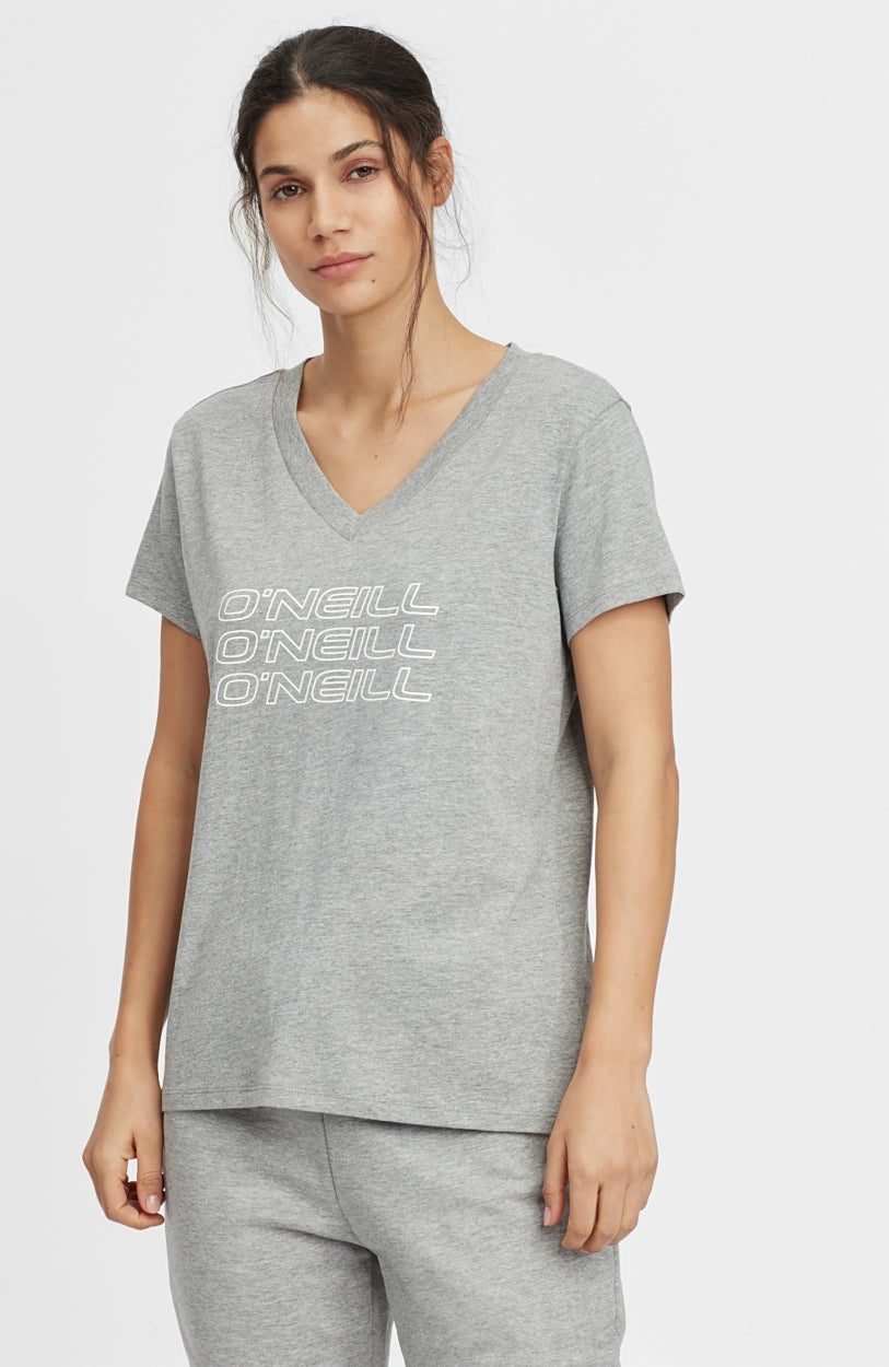 Tee-Shirt Triple Stack V-Neck | Silver Melee -A