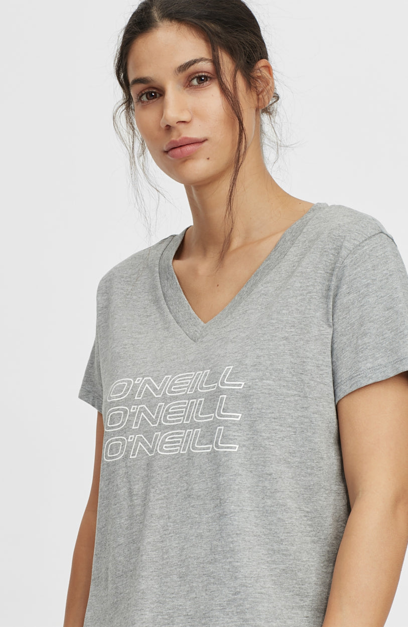 Tee-Shirt Triple Stack V-Neck | Silver Melee -A