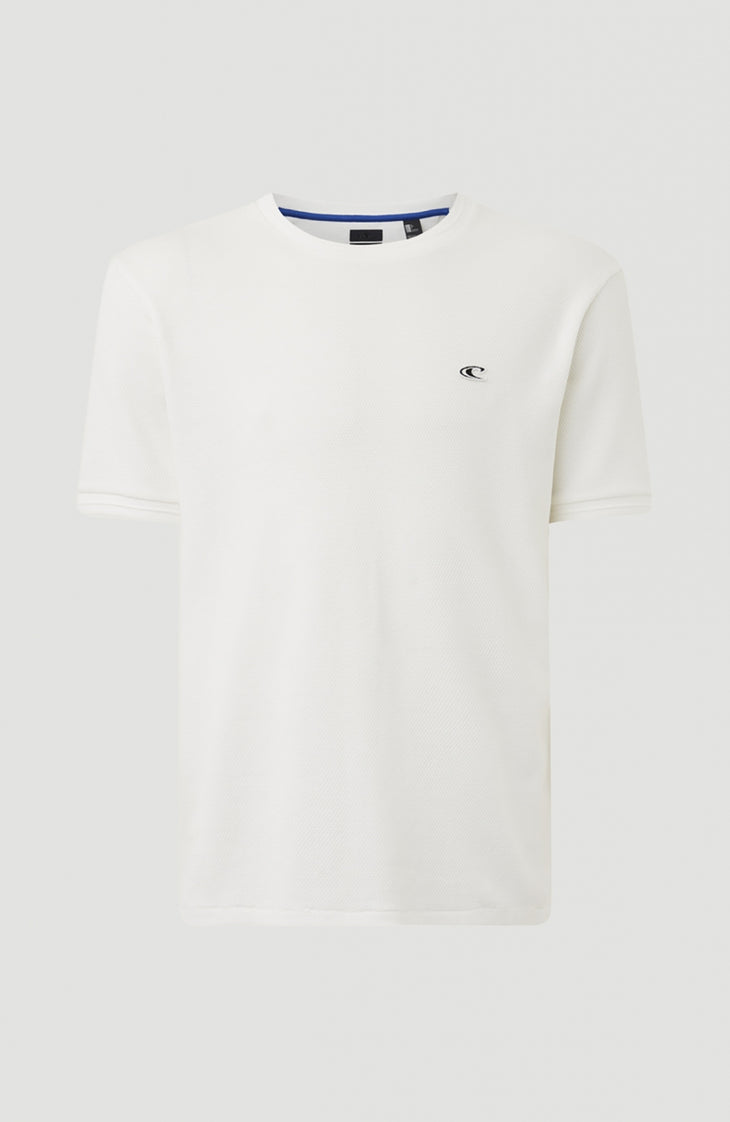 Hybrid Waffle Ringer T-Shirt | Powder White