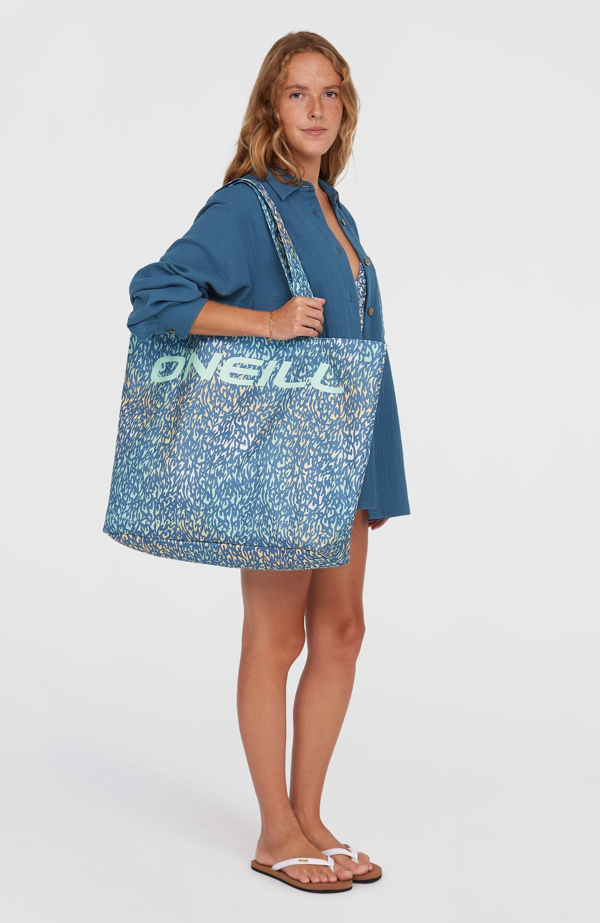 Tote bag Coastal Print | Yellow Animal Blur