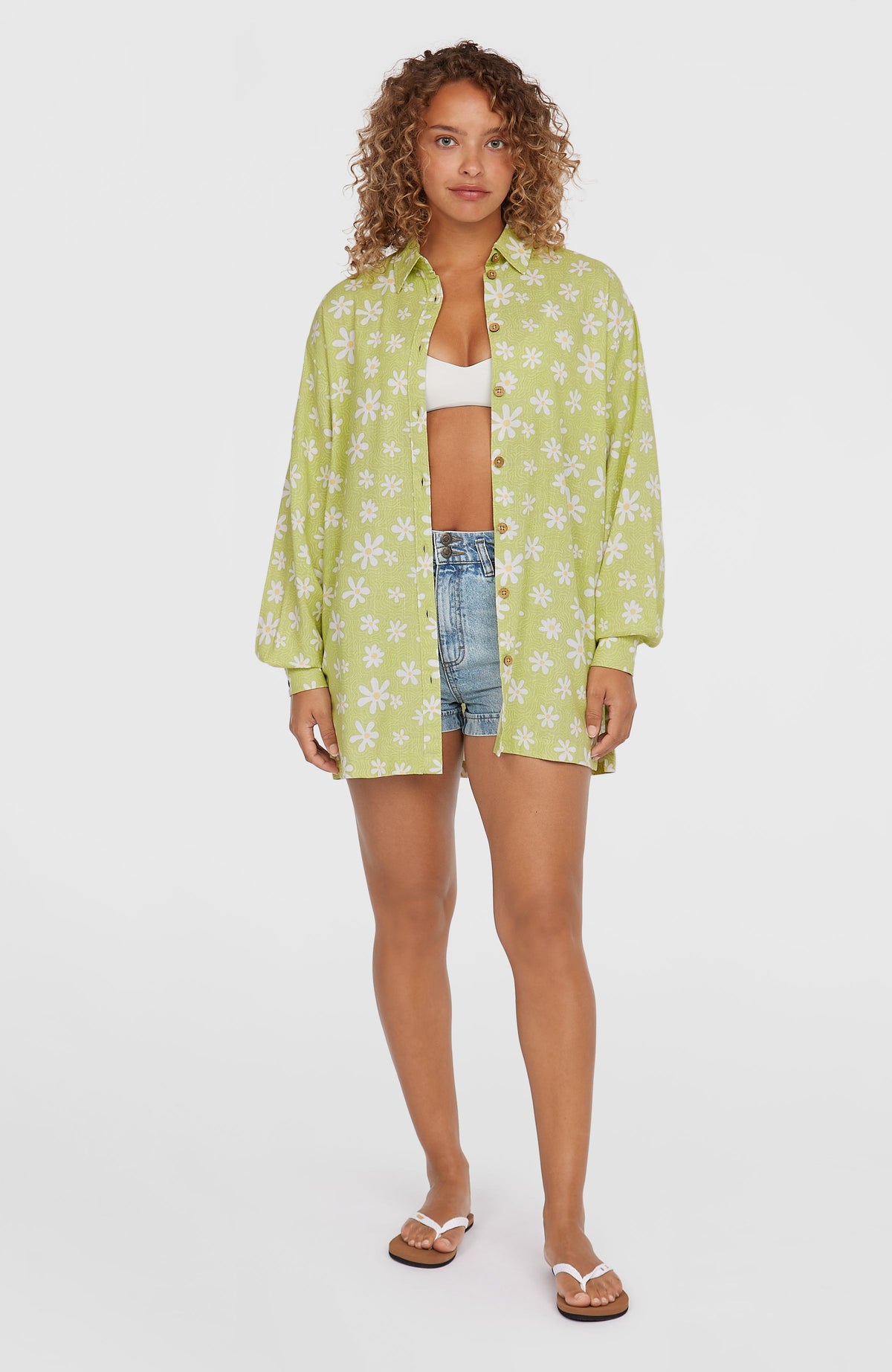 Chemise longue Beach Vintage | Green Daisyline