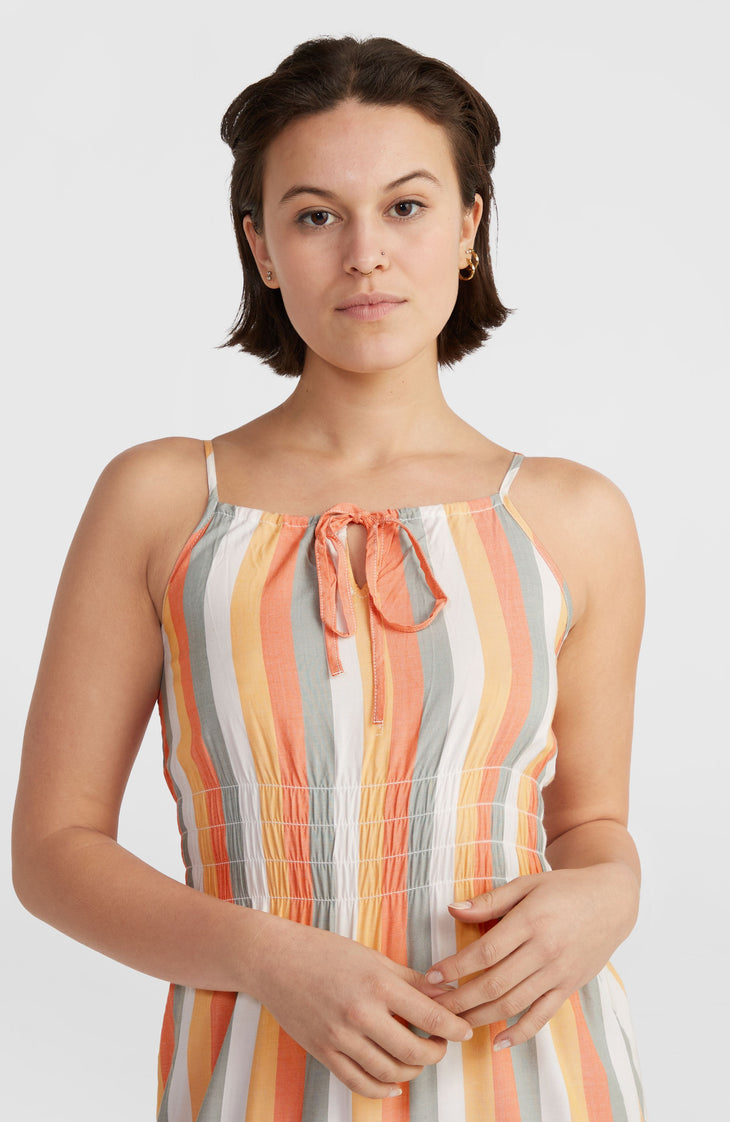 Robe longue Quorra | Orange Multistripe