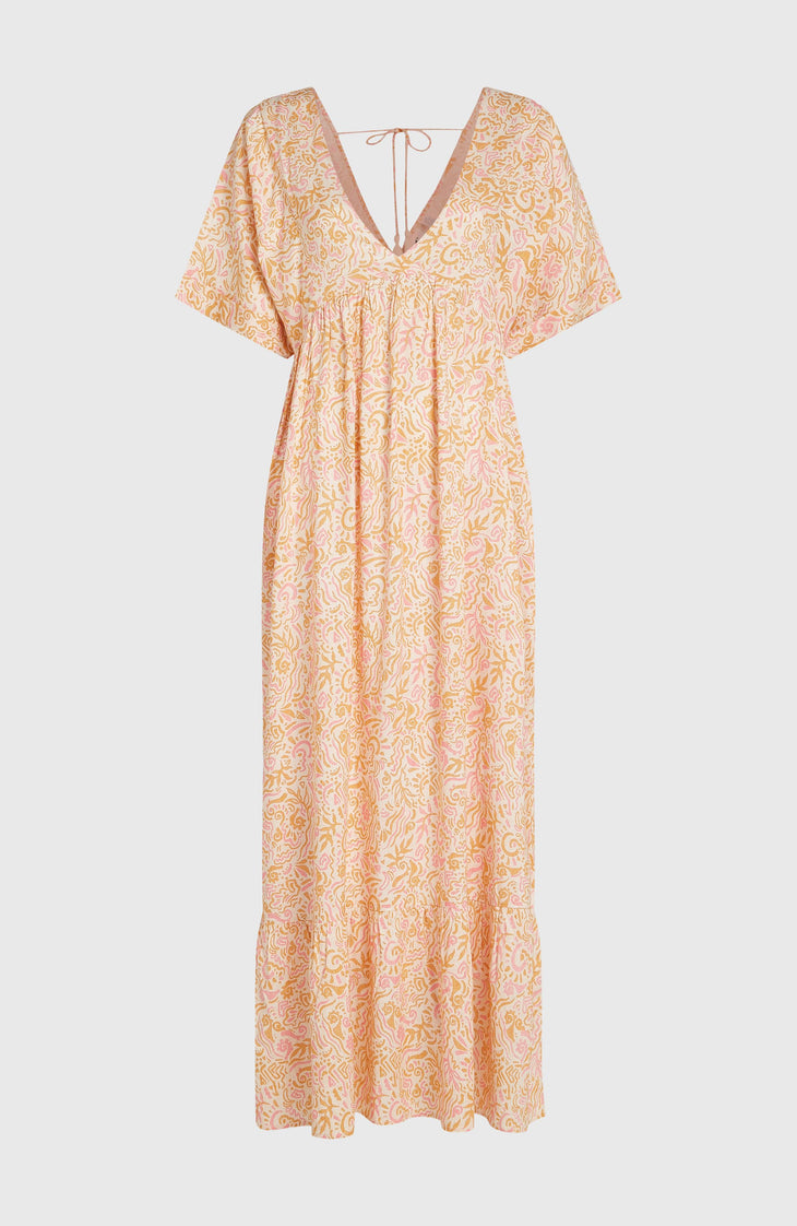 Robe longue Women of the Wave | White Abstract Wave