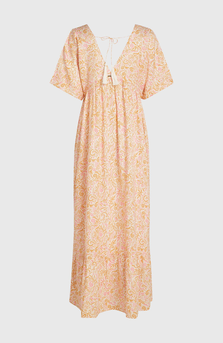 Robe longue Women of the Wave | White Abstract Wave