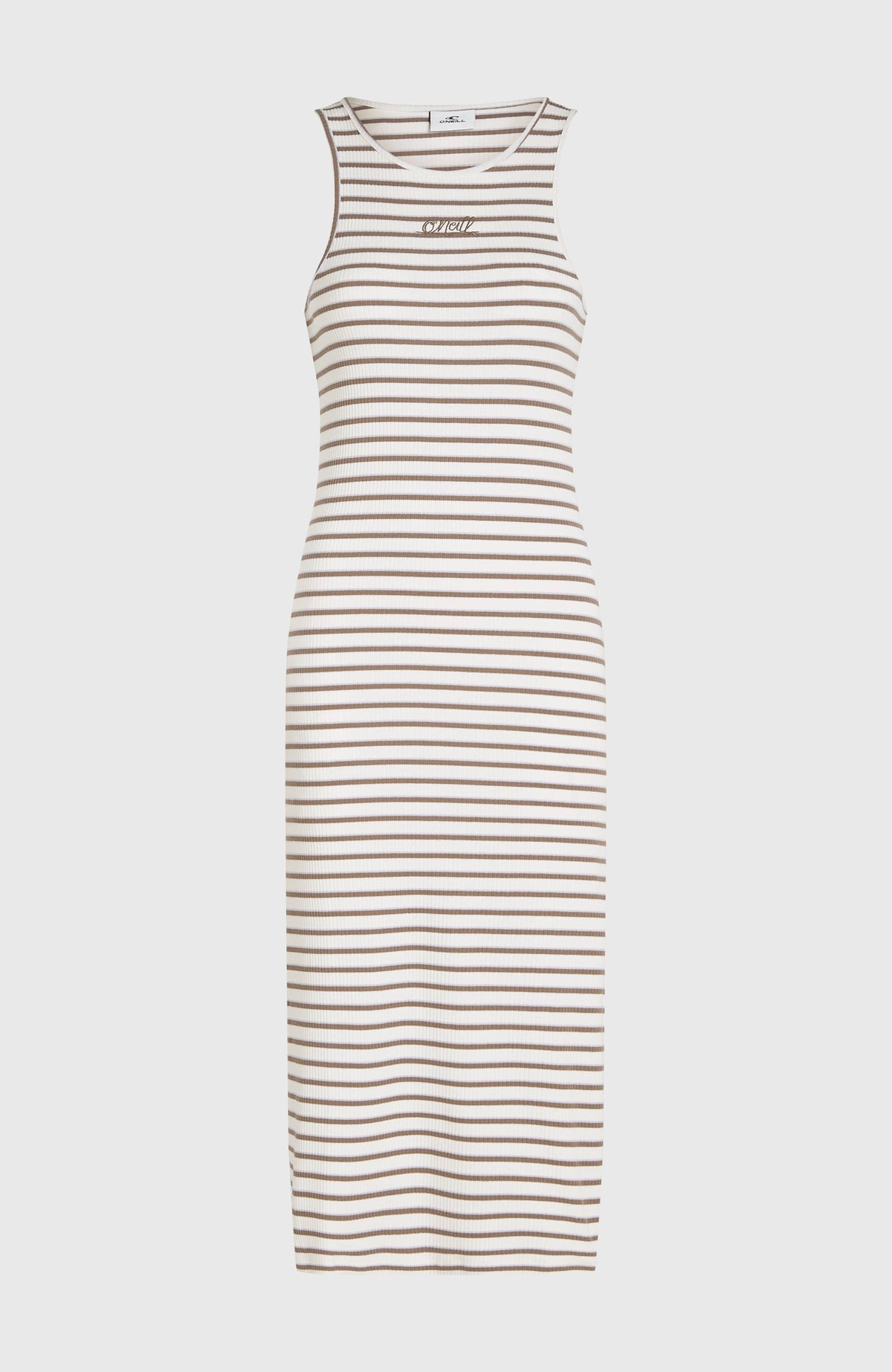 Robe midi côtelée Jess | White Yarn Dye Stripe