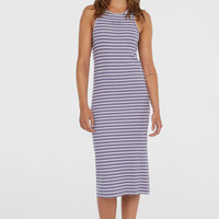 Robe midi côtelée Jess | Purple Yarn Dye Stripe