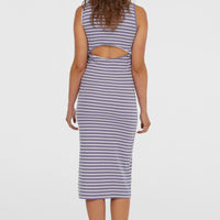 Robe midi côtelée Jess | Purple Yarn Dye Stripe