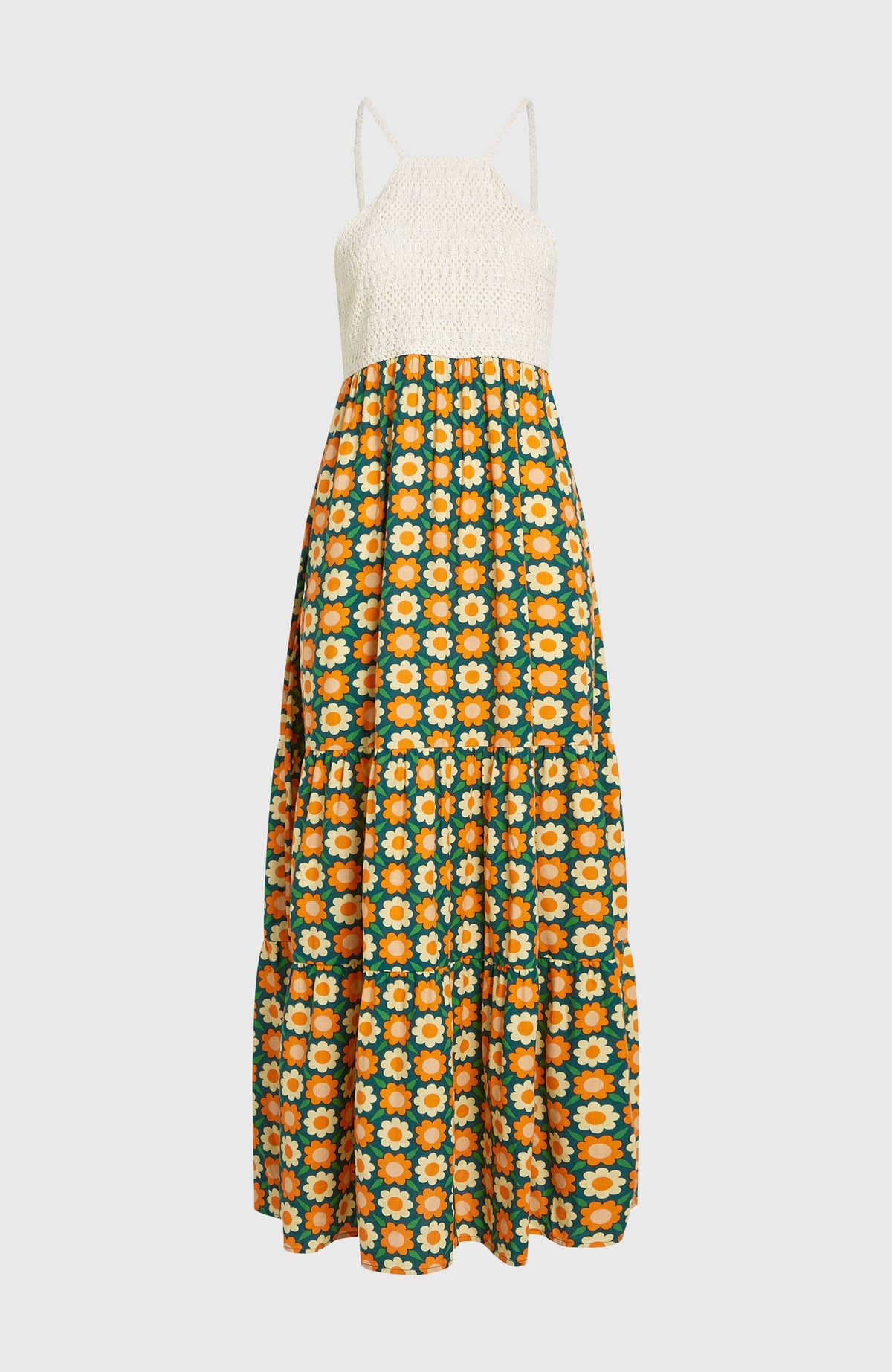 Robe longue O'Riginals | Green Retro Flower