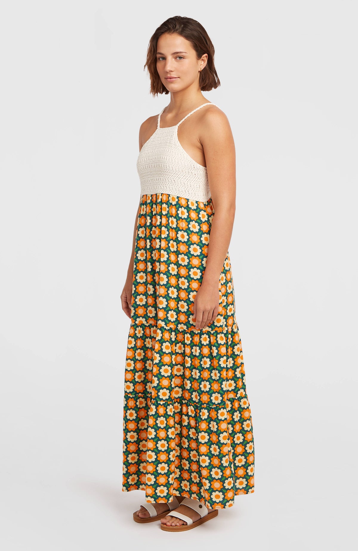 Robe longue O'Riginals | Green Retro Flower