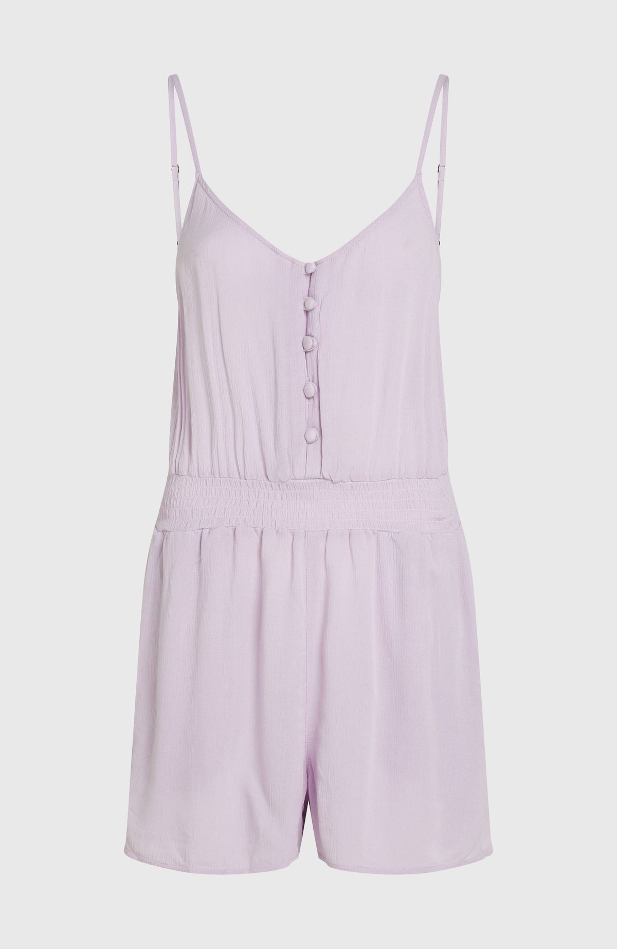 Combishort boutonnée à fines bretelles | Pale Lavender
