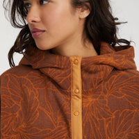 Sweat à capuche demi-zip Superfleece | Brown Flower