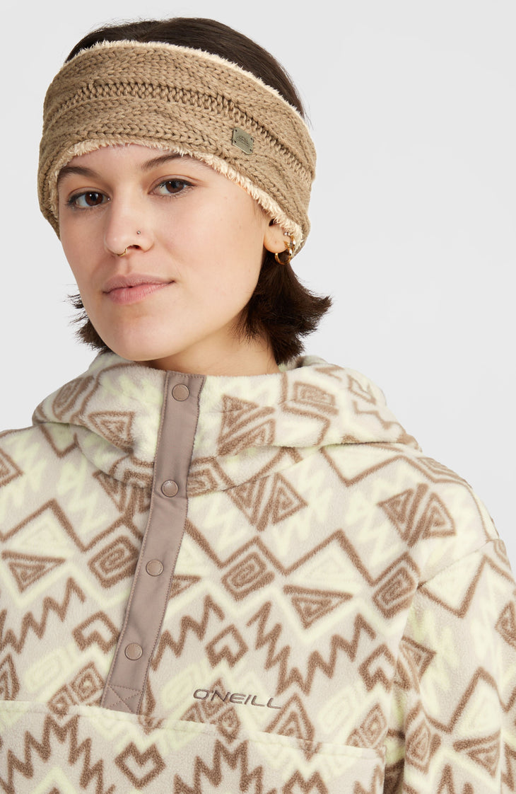 Sweat à capuche demi-zip Superfleece | Grey Retro Ikat