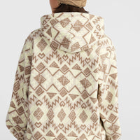 Sweat à capuche demi-zip Superfleece | Grey Retro Ikat