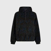 Sweat à capuche demi-zip Superfleece | Black Retro Ikat