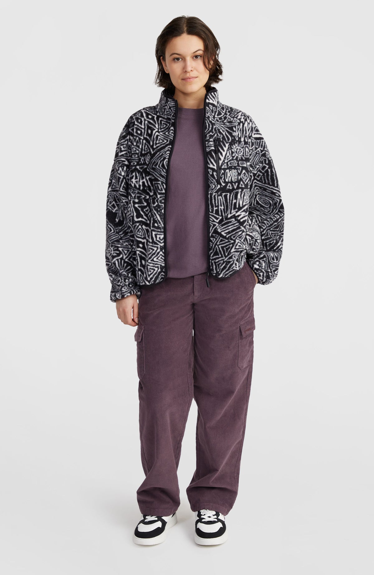 Polaire Surf Heroes à poils longs | White/Black Sketcheritage