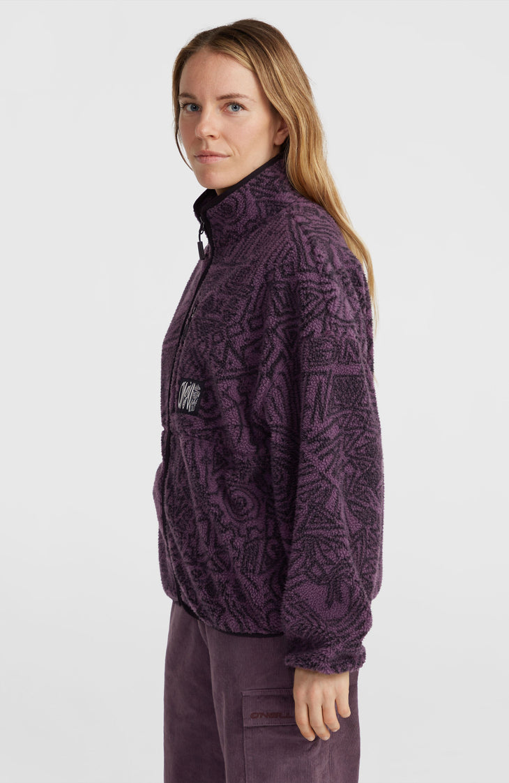 Polaire Surf Heroes à poils longs | Black/Purple Sketcheritage