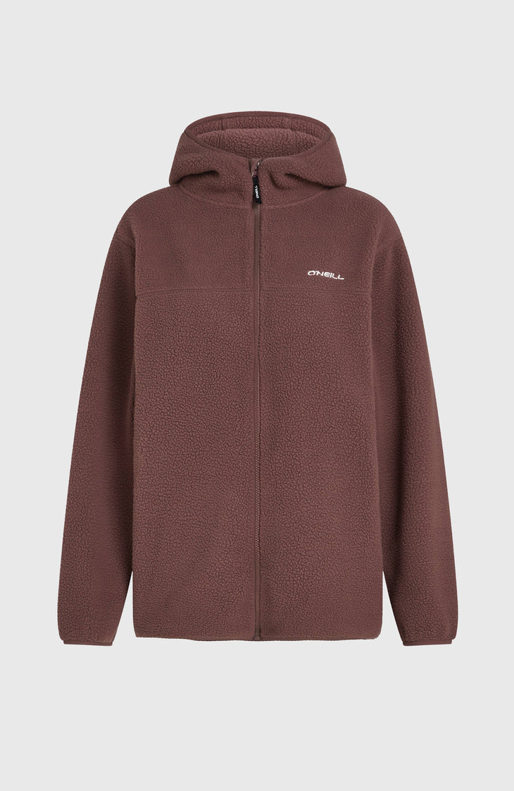 Polaire longue Must-Have à poils longs et zip intégral | Purple Gray