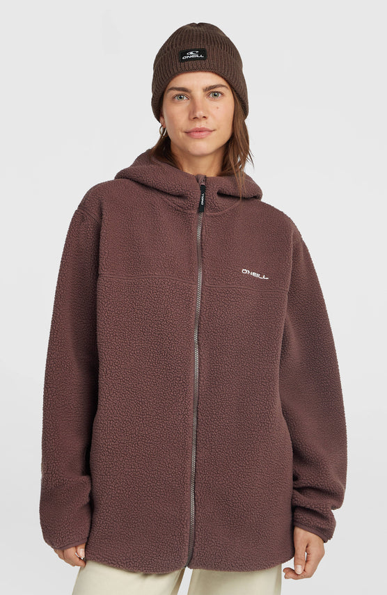 Polaire longue Must-Have à poils longs et zip intégral | Purple Gray