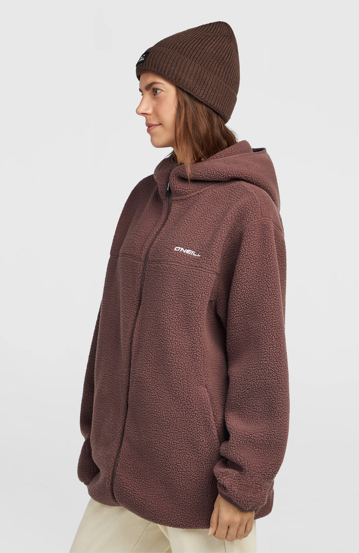 Polaire longue Must-Have à poils longs et zip intégral | Purple Gray