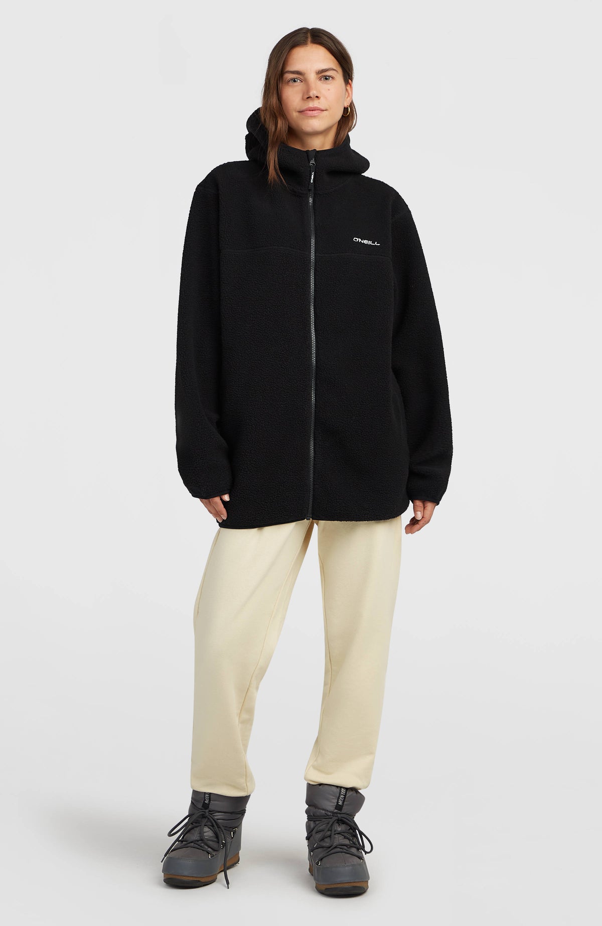 Polaire longue Must-Have à poils longs et zip intégral | Black Out