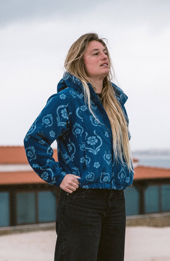 Sweat à capuche superfleece O'Riginals | Blue Artdeco Floral