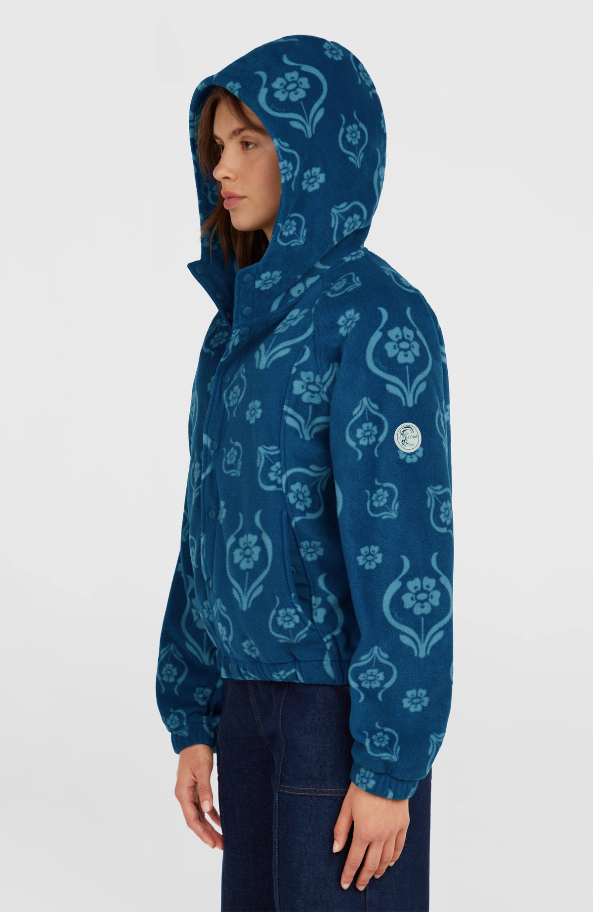 Sweat à capuche superfleece O'Riginals | Blue Artdeco Floral