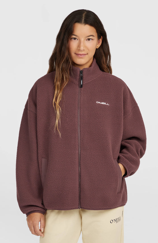 Polaire à poils longs et zip intégral Must-Have | Purple Gray