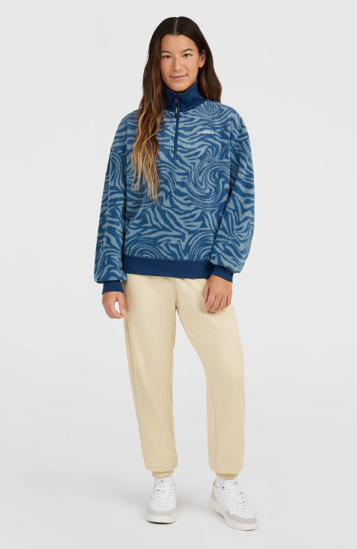 Polaire Must-Have à col demi-zip | Blue Swirl Zebra