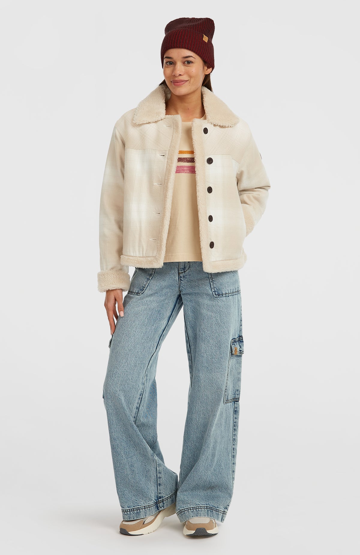 Veste O'Riginals doublée en polaire | Beige Check