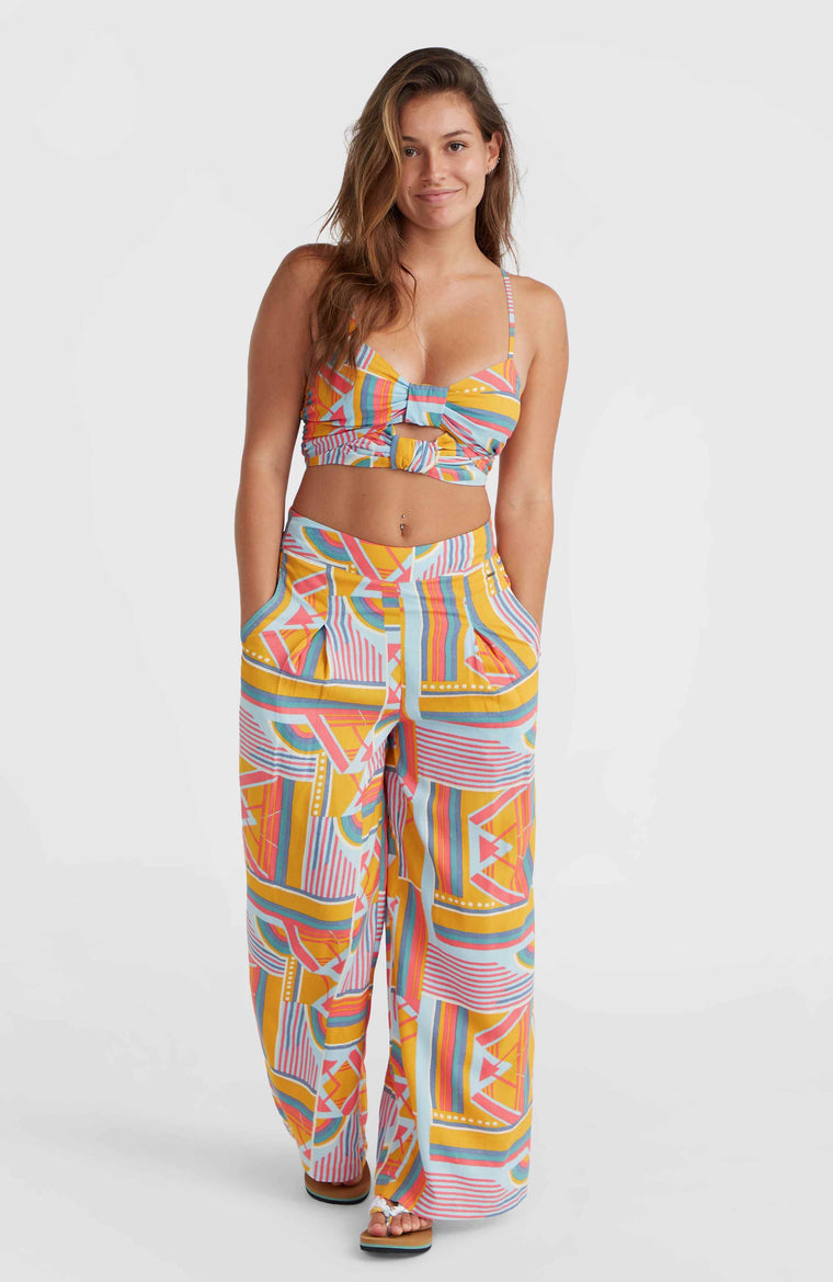 Pantalon en tissu Farrah Women of the Wave | Yellow Art Geo