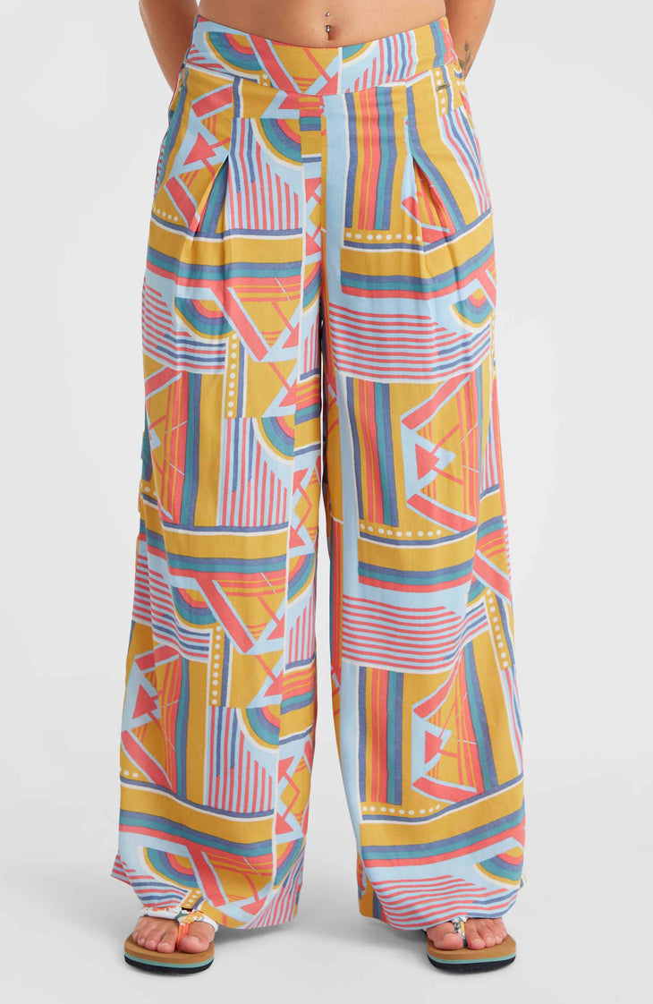 Pantalon en tissu Farrah Women of the Wave | Yellow Art Geo