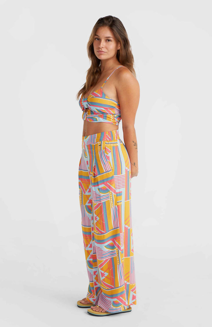 Pantalon en tissu Farrah Women of the Wave | Yellow Art Geo