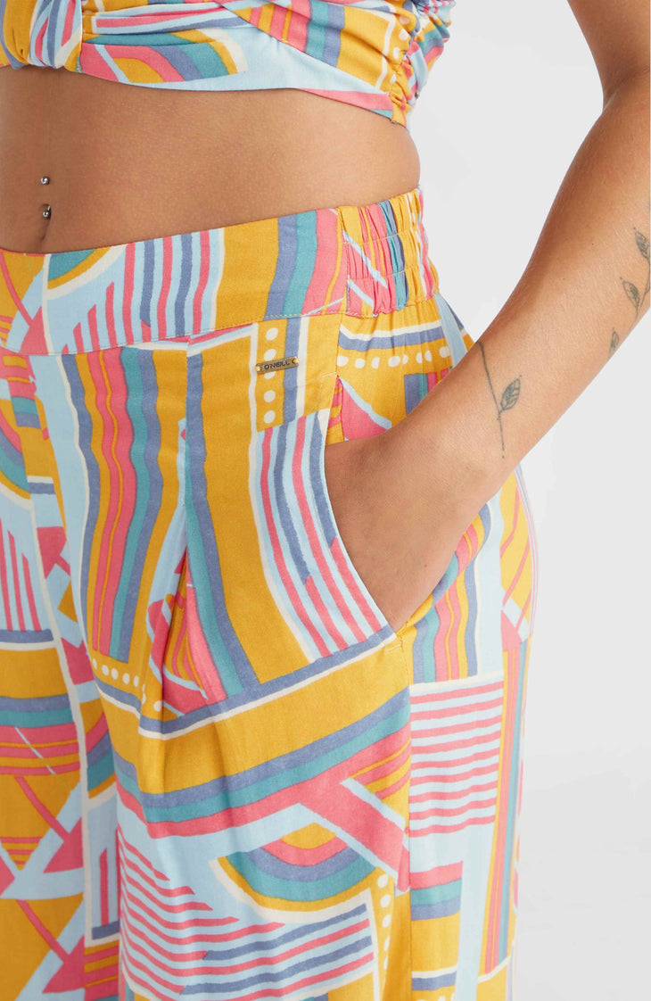 Pantalon en tissu Farrah Women of the Wave | Yellow Art Geo