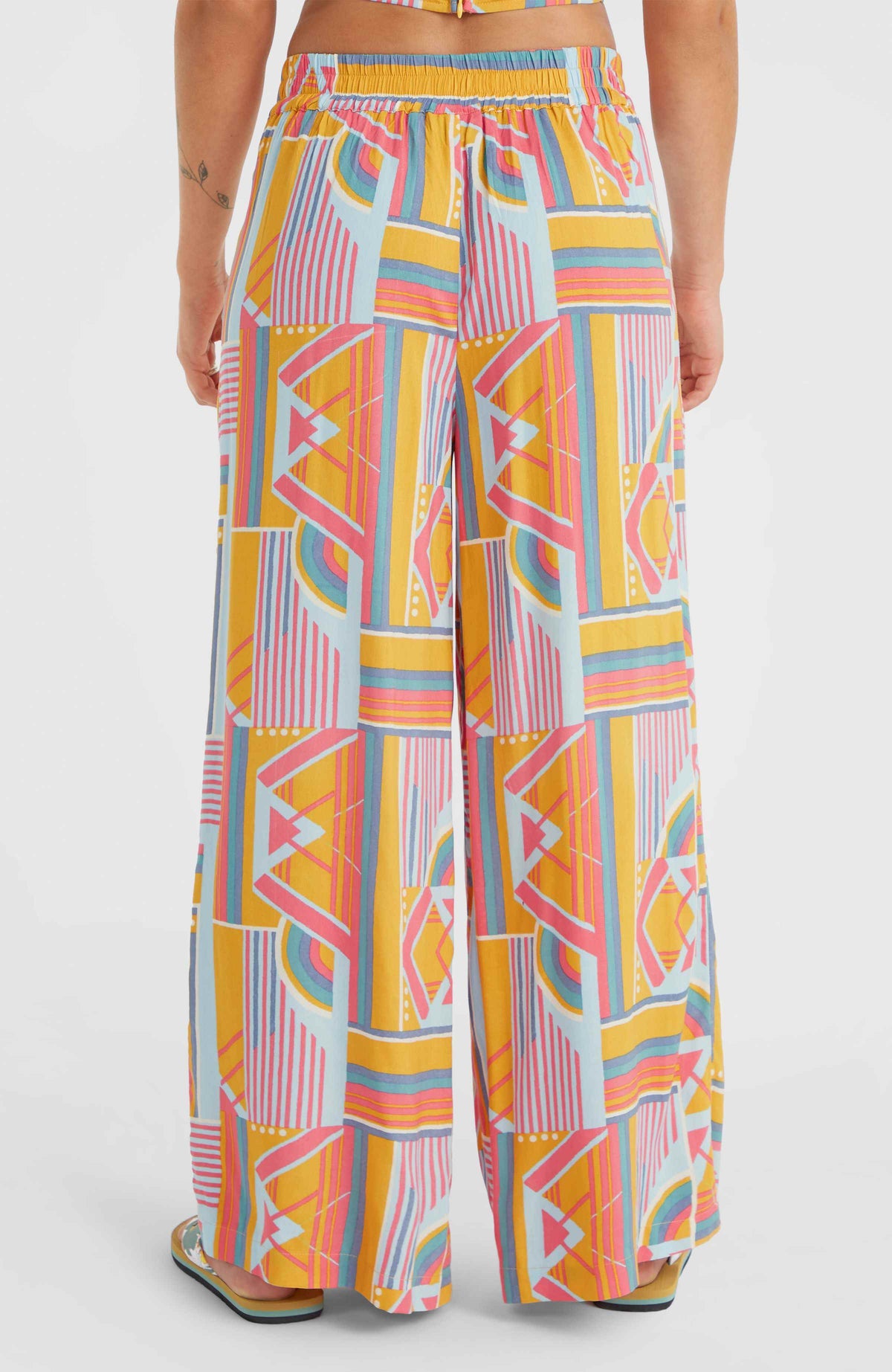 Pantalon en tissu Farrah Women of the Wave | Yellow Art Geo
