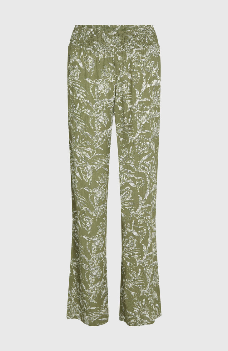 Pantalon Johnny Smocked Waist | Green Textured Jungle