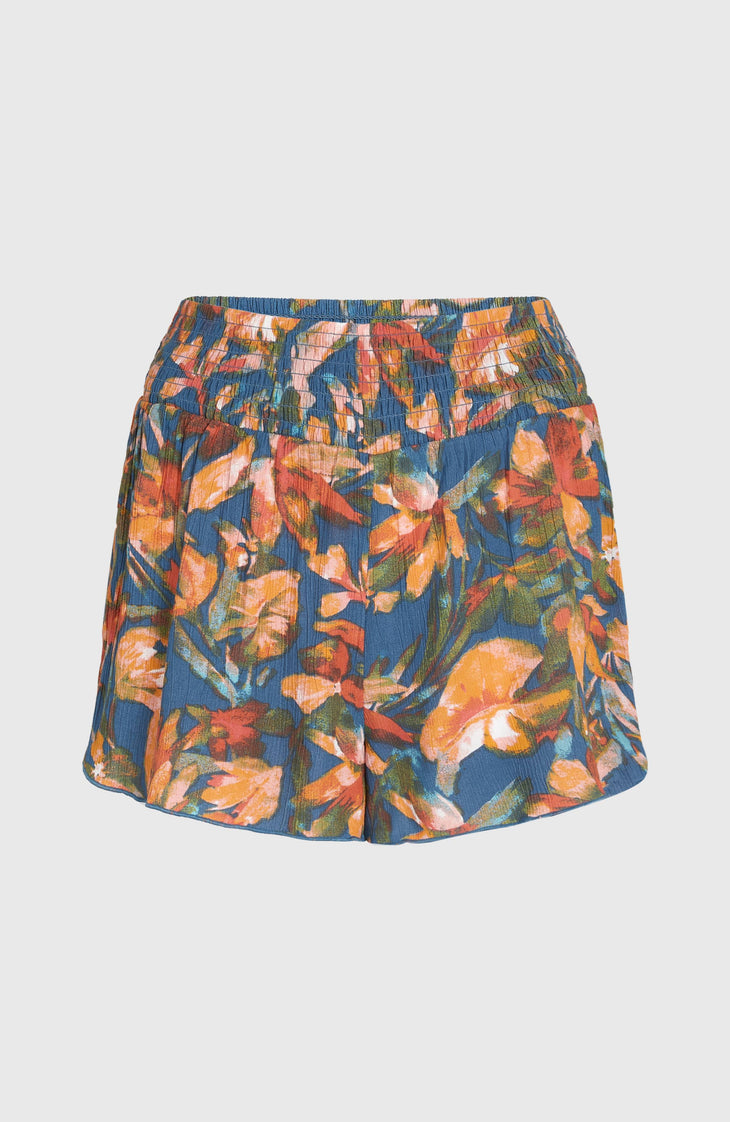 Short Johnny Smocked Waist | Blue Painted Tropics