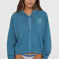 Sweat à capuche et zip intégral Beach Vintage | Copen Blue