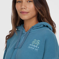 Sweat à capuche et zip intégral Beach Vintage | Copen Blue