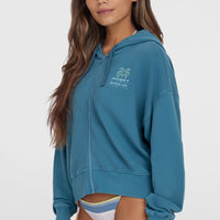 Sweat à capuche et zip intégral Beach Vintage | Copen Blue