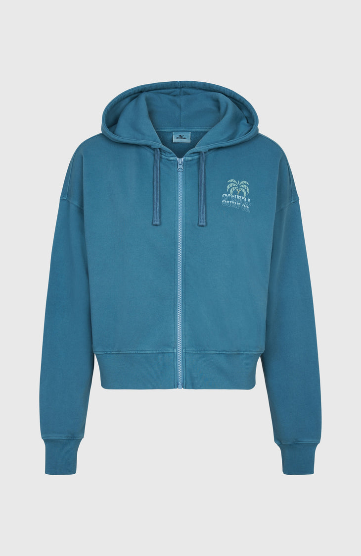 Sweat à capuche et zip intégral Beach Vintage | Copen Blue